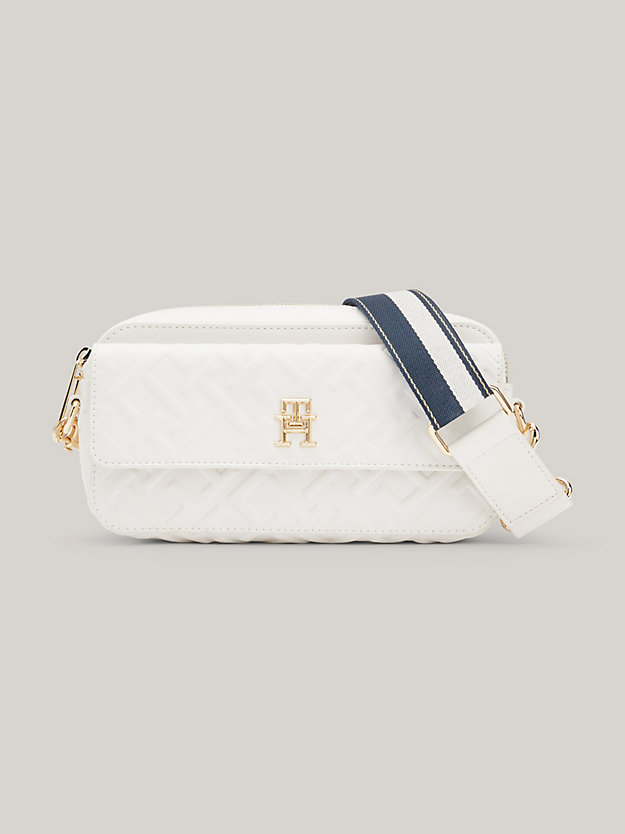 WEATHERED WHITE TH Monogram Iconic Embossed Camera Bag for women TOMMY HILFIGER