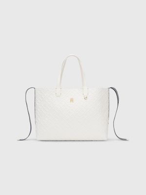 TH Monogram Iconic Embossed Tote BEIGE Tommy Hilfiger