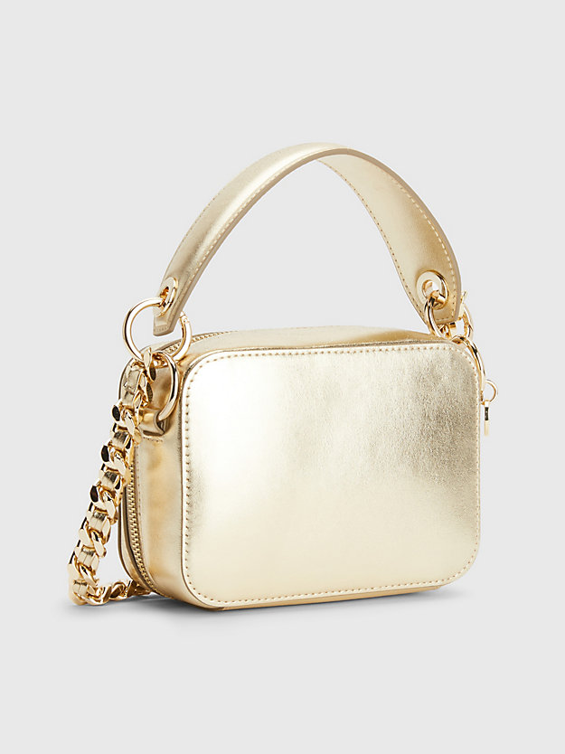 GOLD Chic Chain Strap Metallic Crossover Bag for women TOMMY HILFIGER