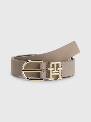 Luxe Leather Monogram Belt | BEIGE | Tommy Hilfiger