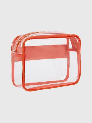 Stripe Monogram Clear Travel Case ORANGE Tommy Hilfiger