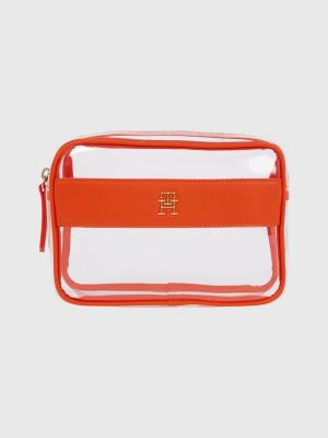 Stripe Monogram Clear Travel Case ORANGE Tommy Hilfiger