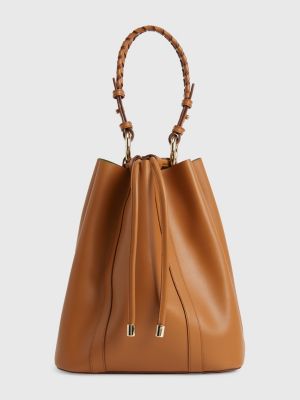 Leather Bucket Bag BROWN Tommy Hilfiger