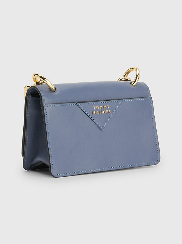 SPACE BLUE Turn Lock Leather Crossover Bag for women TOMMY HILFIGER