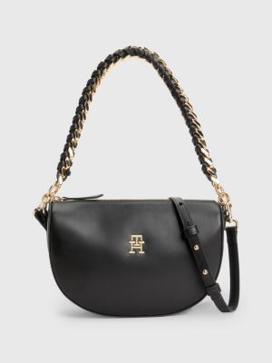 Tommy Hilfiger Monogram Strap Crossbody Bag in Black