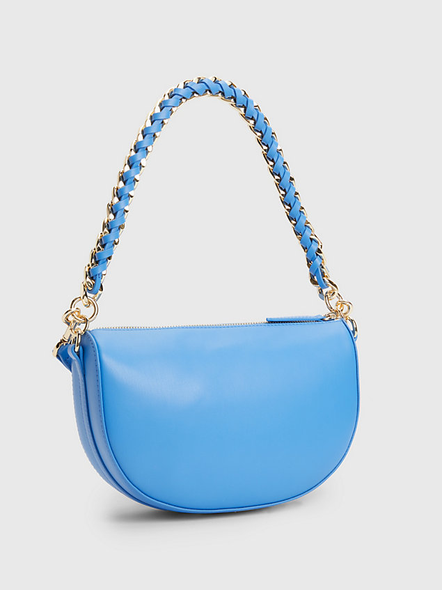 blue chain strap half moon crossover bag for women tommy hilfiger