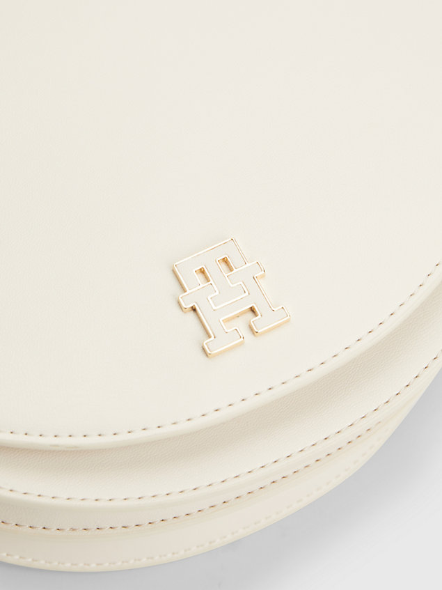 beige chic monogram saddle bag for women tommy hilfiger