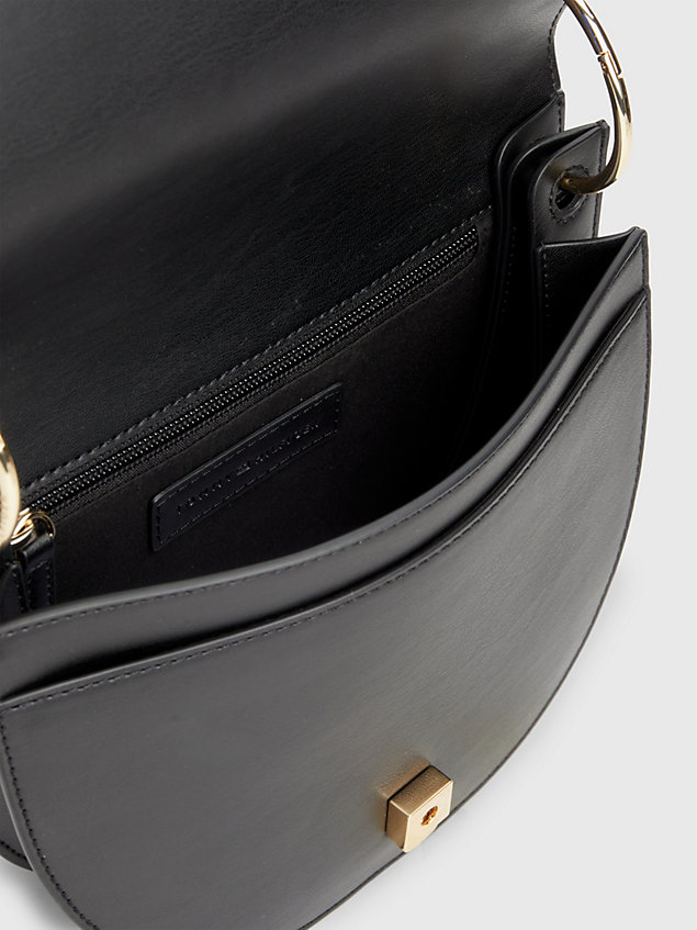 black chic monogram saddle bag for women tommy hilfiger