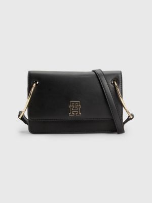 Tommy Hilfiger Monogram Strap Crossbody Bag in Black