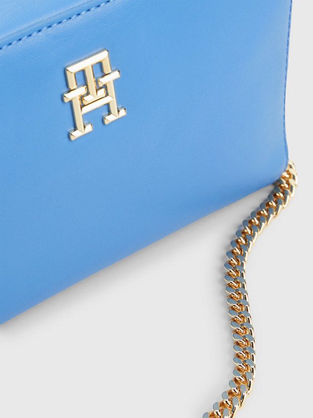 blue chain strap monogram crossover bag for women tommy hilfiger