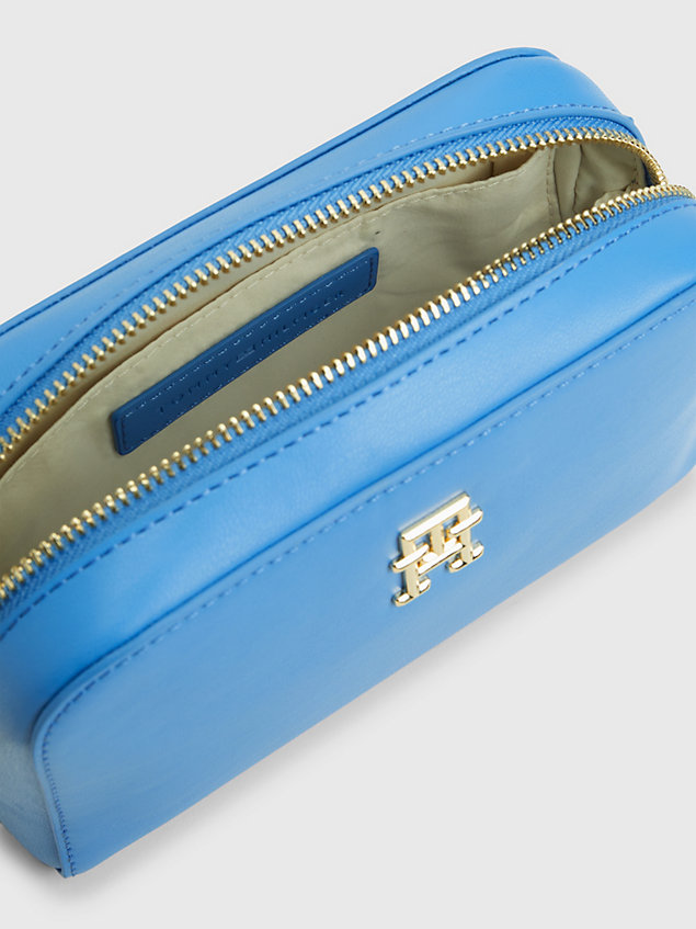 blue chain strap monogram crossover bag for women tommy hilfiger