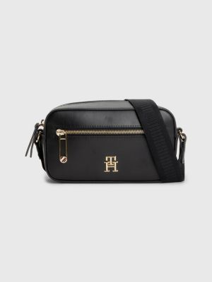 Tommy Hilfiger Iconic Monogram Camera Bag in Black