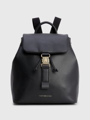 Flap Monogram Backpack BLACK Tommy Hilfiger