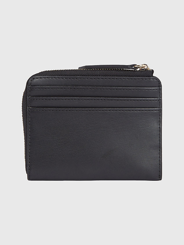 black medium slim monogram wallet for women tommy hilfiger