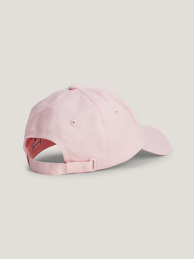 gorra de béisbol iconic con monograma pink de mujer tommy hilfiger