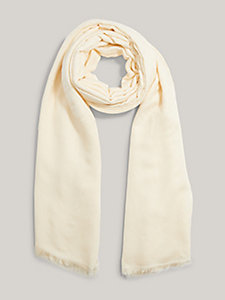 beige monogram print scarf for women tommy hilfiger