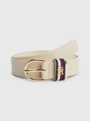 Branding Tommy | | der an mit Beige Schlaufe Ledergürtel Hilfiger