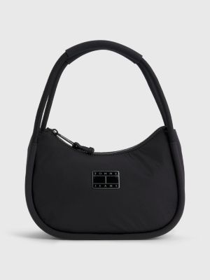 Badge Zip Closure Shoulder Bag BLACK Tommy Hilfiger