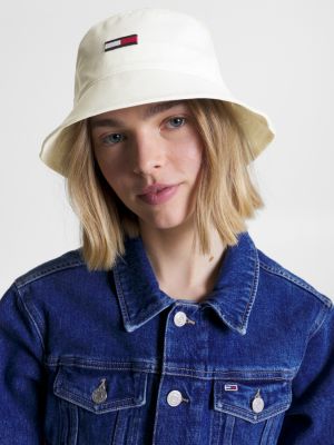Flag Embroidery Bucket Hat WHITE Tommy Hilfiger