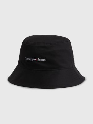 Tommy Hilfiger monogram logo bucket hat in black