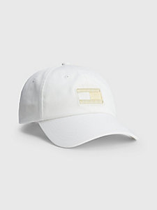 weiß elevated baseball-cap mit logo für damen - tommy jeans