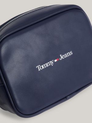 blau crossbody-kameratasche mit logo für damen - tommy jeans