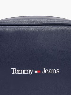 blau crossbody-kameratasche mit logo für damen - tommy jeans