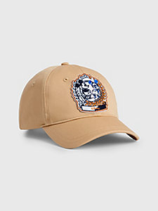 beige disney x tommy crest baseball cap for women tommy hilfiger