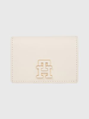 Chic Monogram Concertina Card Holder Wallet BEIGE Tommy Hilfiger
