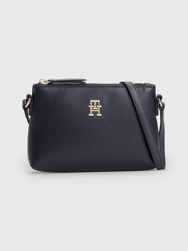 blue iconic monogram crossover bag for women tommy hilfiger