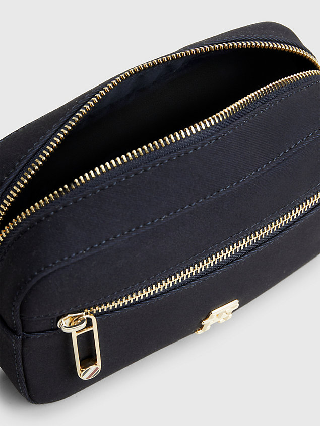 blue iconic recycled twill camera bag for women tommy hilfiger