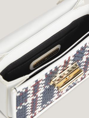 Turn Lock Woven Leather Crossover Bag BLUE Tommy Hilfiger