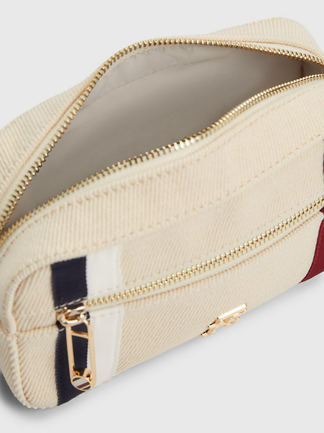 beige iconic signature recycled camera bag for women tommy hilfiger