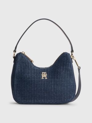 Tommy Hilfiger x Vacation Textured Weave Hobo Bag Blue Tommy