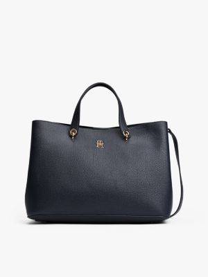 bolso satchel th emblem blue de mujeres tommy hilfiger