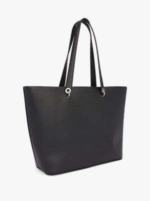 black th emblem tote for women tommy hilfiger