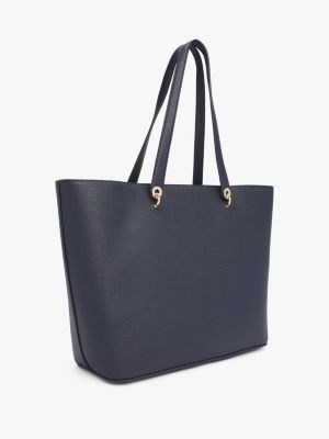 blau th emblem tote-bag für damen - tommy hilfiger