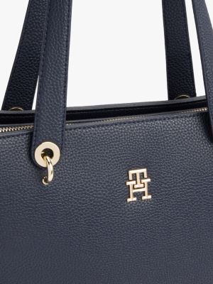 blau th emblem tote-bag für damen - tommy hilfiger