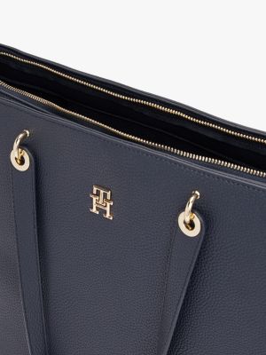 blau th emblem tote-bag für damen - tommy hilfiger