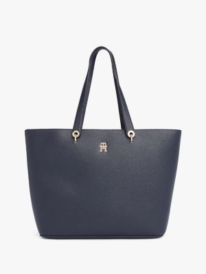 blau th emblem tote-bag für damen - tommy hilfiger