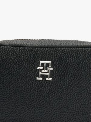 zwart th emblem crossbody-cameratas voor dames - tommy hilfiger