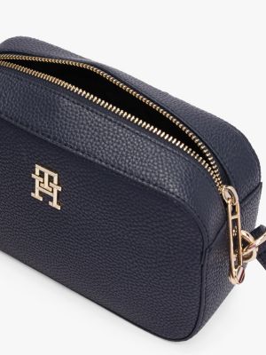 blau th emblem crossbody-kameratasche für damen - tommy hilfiger