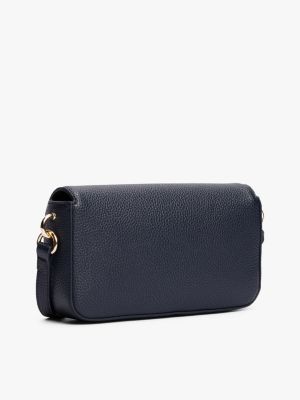 blue th emblem flap crossover bag for women tommy hilfiger