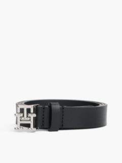 TH Emblem Plaque Leather Belt — Black 4