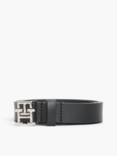 TH Emblem Plaque Leather Belt — Black 6