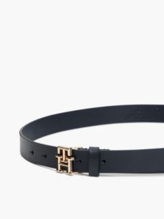 TH Emblem Plaque Leather Belt — Blue 3