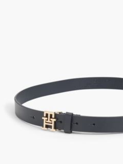 TH Emblem Plaque Leather Belt — Blue 5