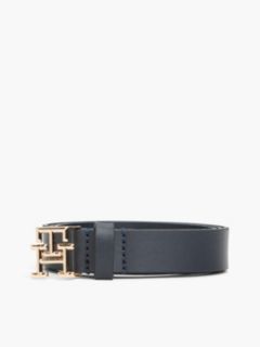 TH Emblem Plaque Leather Belt — Blue 6
