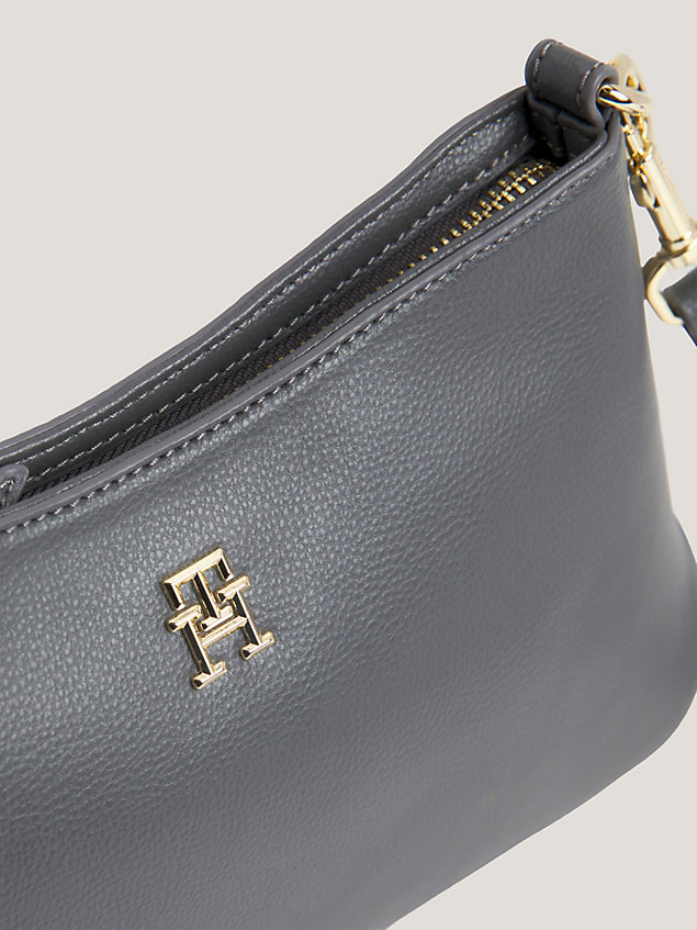 grey th monogram staple crossover bag for women tommy hilfiger