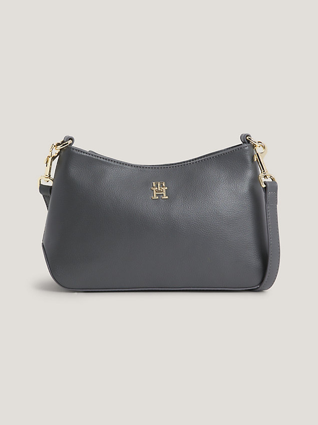 grey th monogram staple crossover bag for women tommy hilfiger